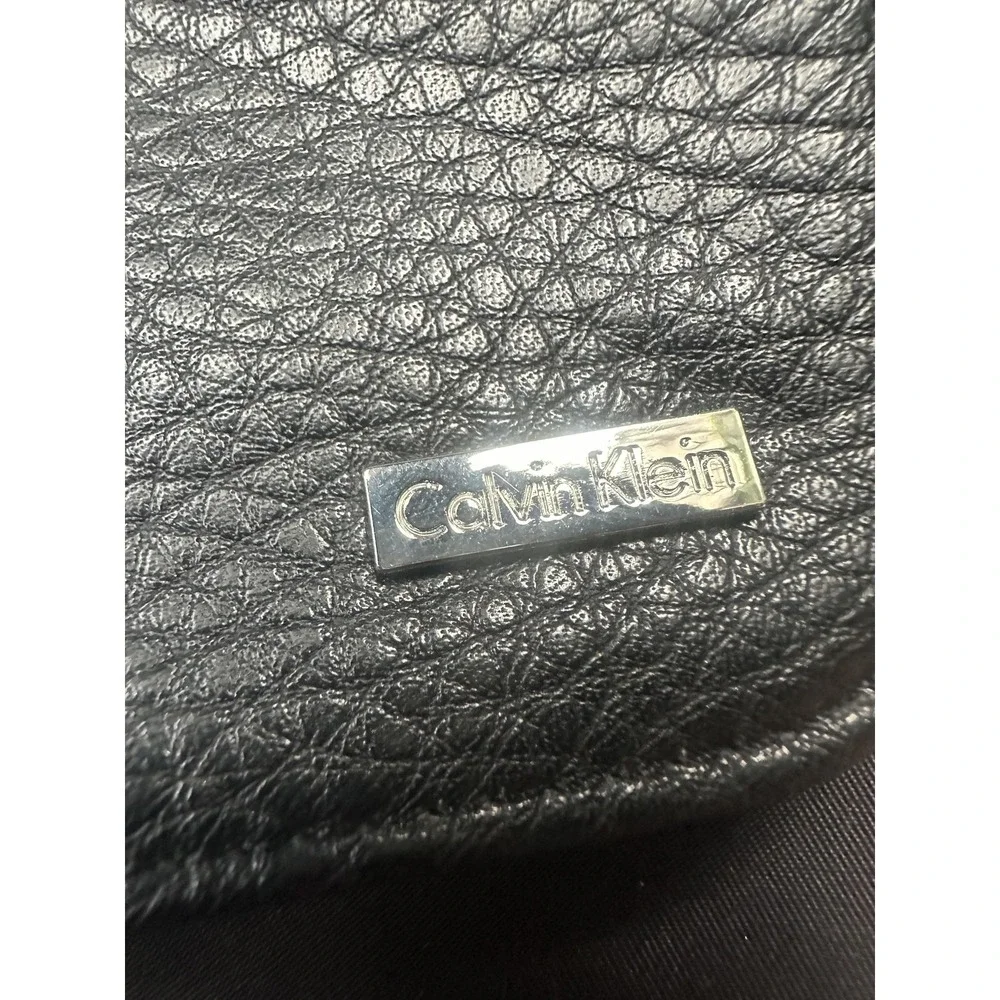 Calvin Klein Backpack Unisex Black Faux Leather Nylon Travel Laptop Bag